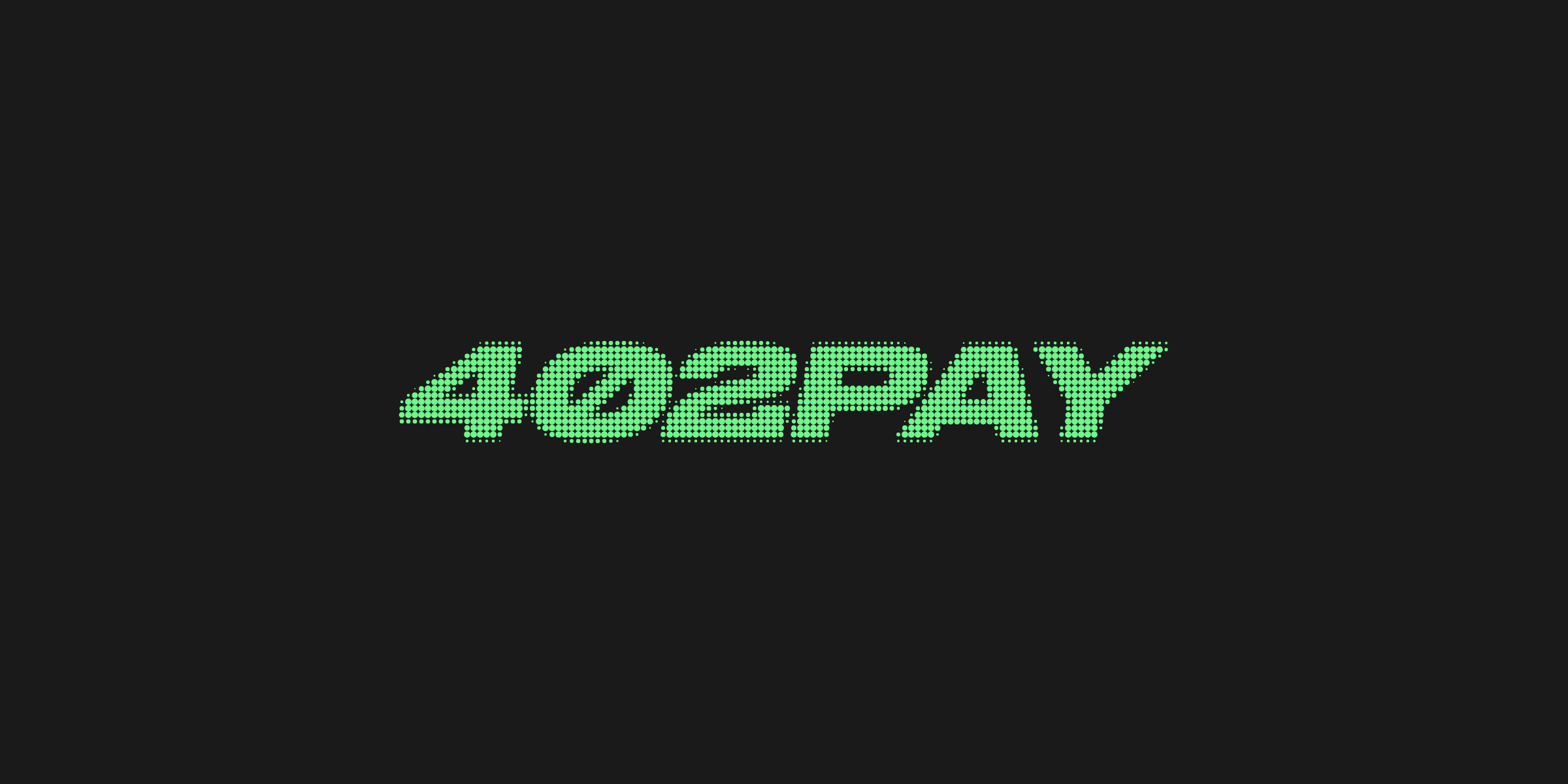 The 402pay wordmark drawn in green dots