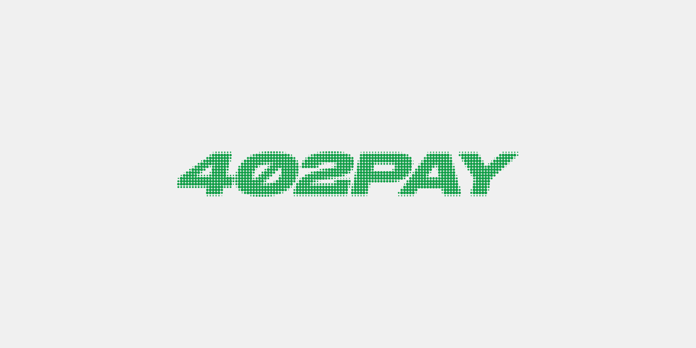 The 402pay wordmark drawn in green dots